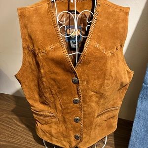 Cripple Creek Leather Vest Size Med